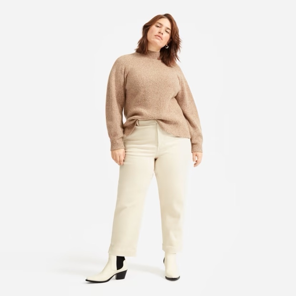 EVERLANE Tan Straight Leg Crop Jeans